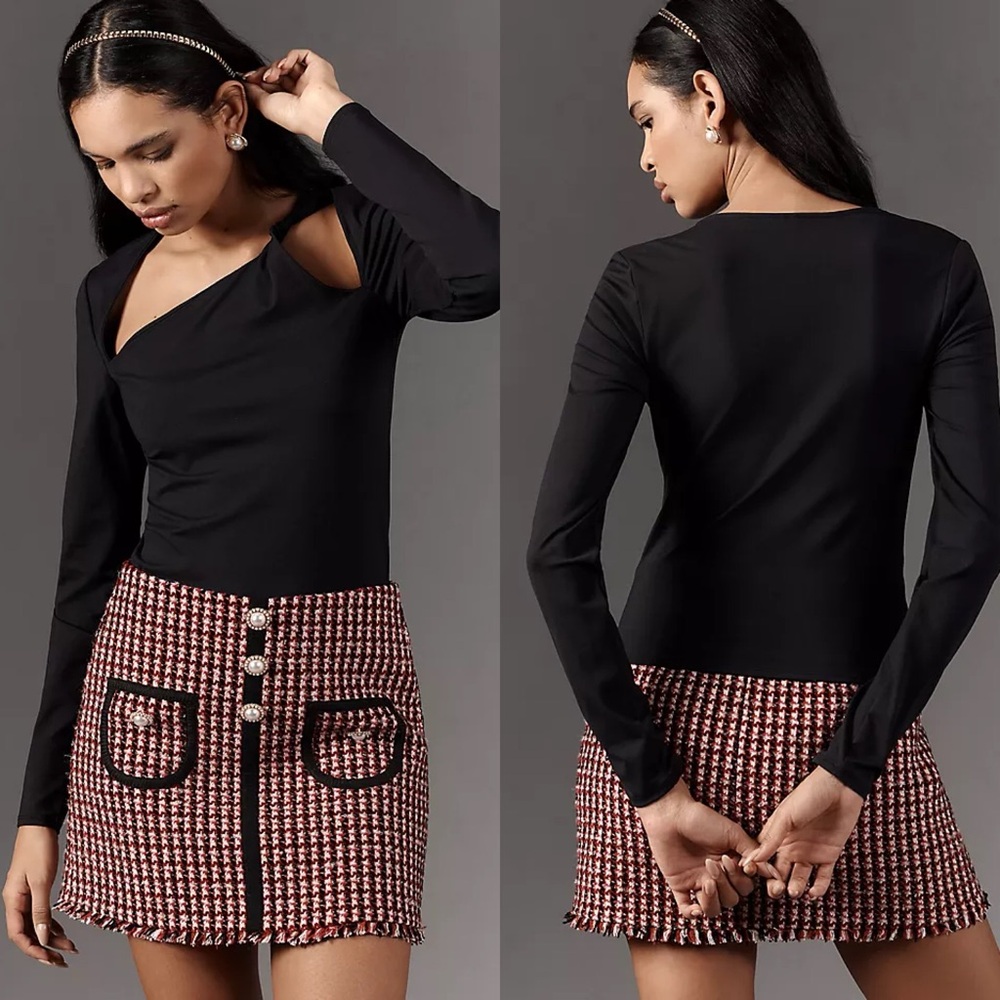 🆕 Anthropologie asymmetric front-twist long-sleeve top